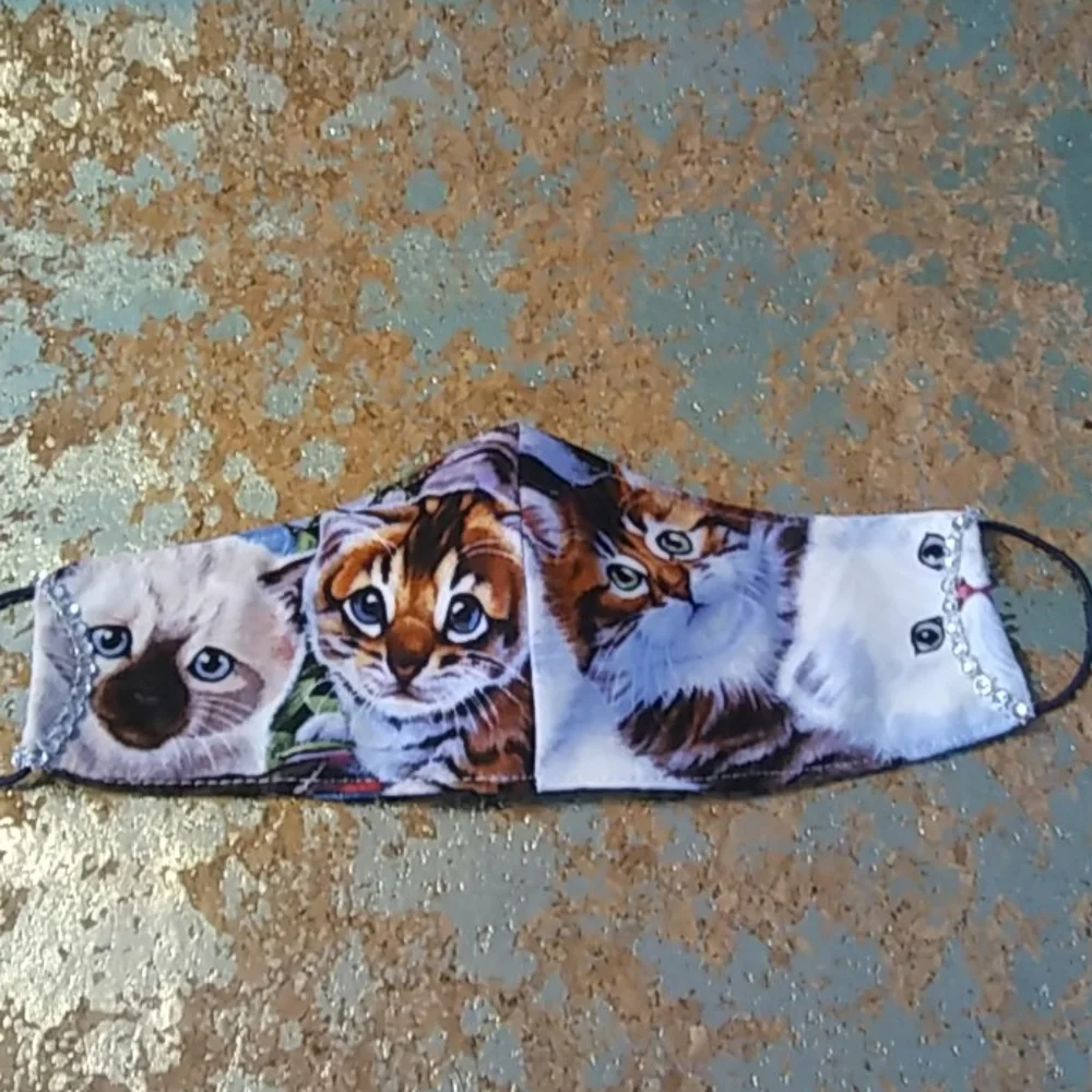 GIRL’S “PORTRAIT OF KITTENS” COTTON FACE MASK